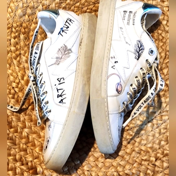 Zadig & Voltaire Women's LA Flash Art Print Low Top Sneakers Size 39 US 8 - Picture 5 of 8